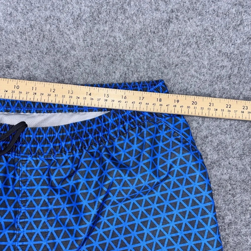 The North Face Swim Trunks Men's XL Blue Black Geometric Print Board Shorts Mesh